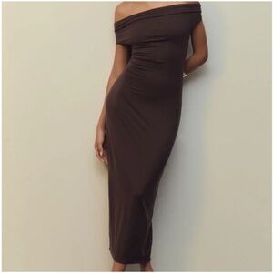 Reformation Jamen Knit Dress in Brown